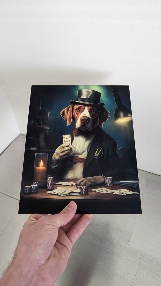 Perro jugando al póquer