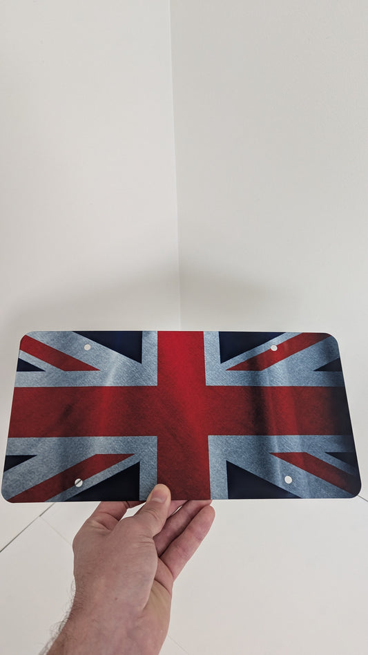 Matrícula con bandera británica
