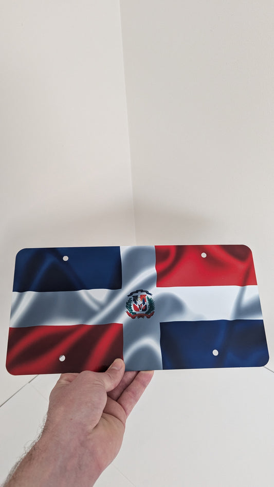 Matrícula con la bandera de la República Dominicana