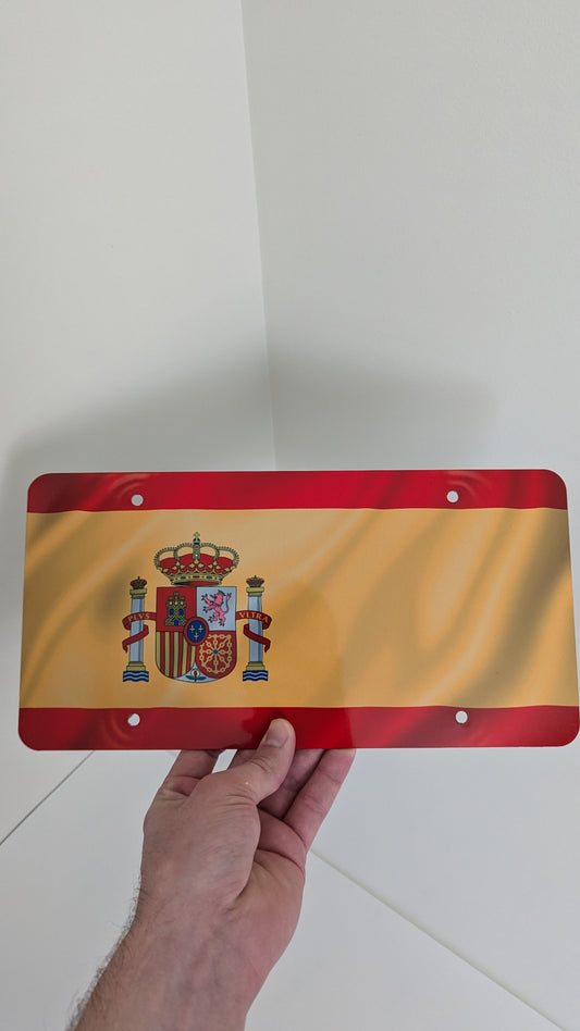 Matrícula con bandera española