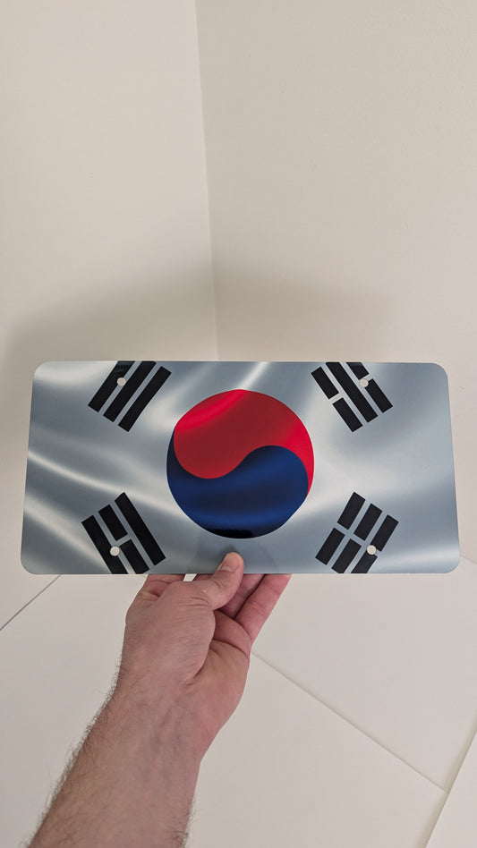 Matrícula con la bandera de Corea del Sur