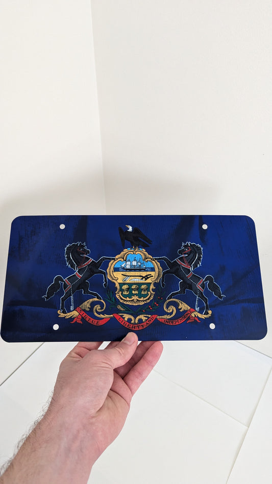 Matrícula con la bandera de Pensilvania